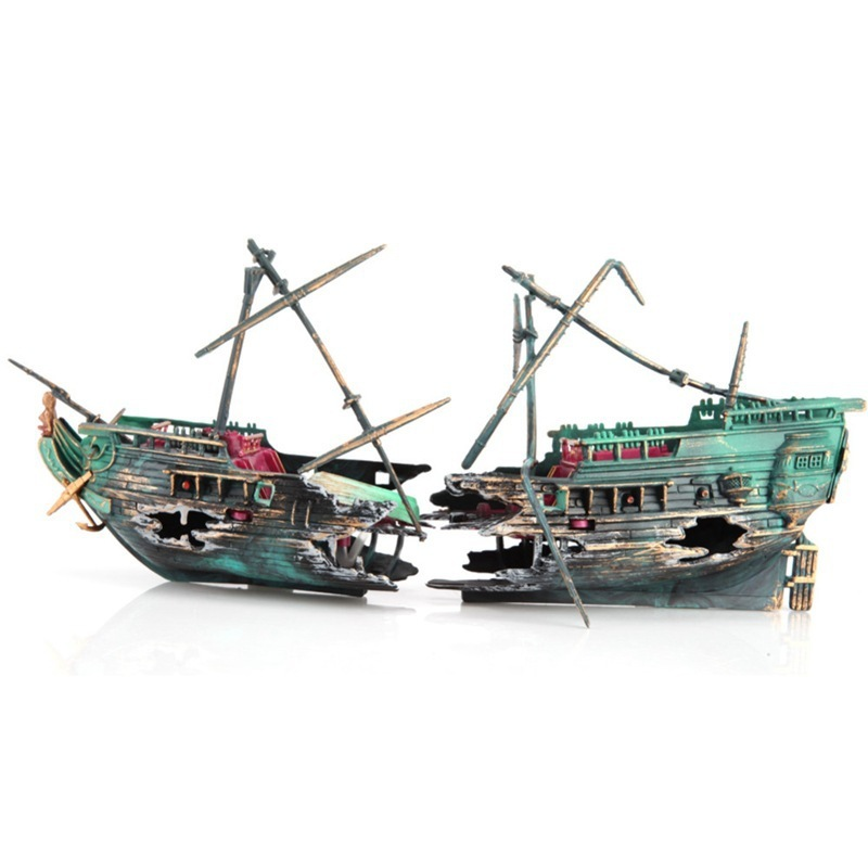 Large Aquarium Decoration Boat - Aquarium Marineland ulasan dan harga